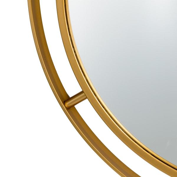 Oversized Glam Gold Metal Round Mirror